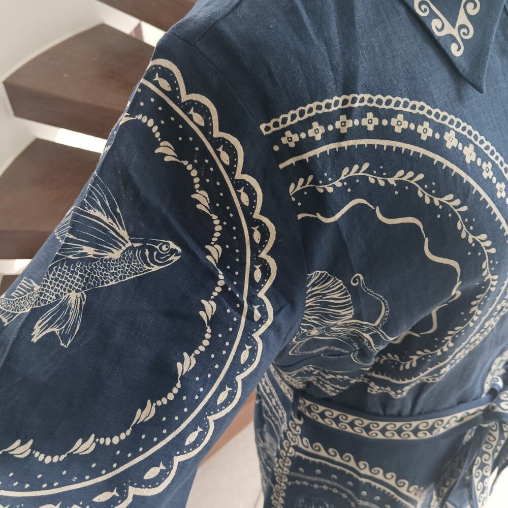Alemais Oceane Mini Dress Navy - Picture 4 of 12